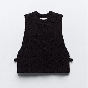 Zara side-tie knit top NWT